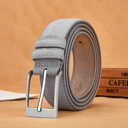 Men's Brown Suede Leather Belt