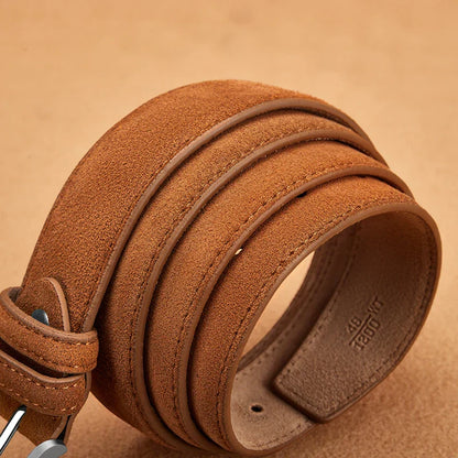 Men's Brown Suede Leather Belt