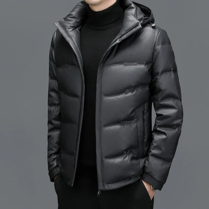Belmont Genuine Leather Duck Down Jacket