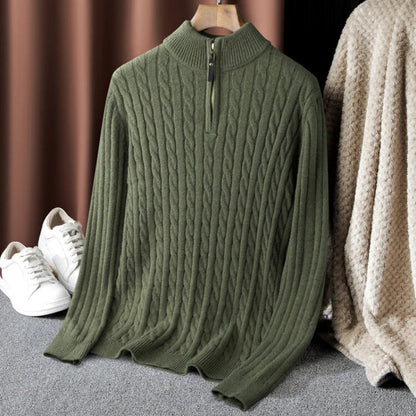 Livio Agresti Premium Half-Zip Alpaca Sweater