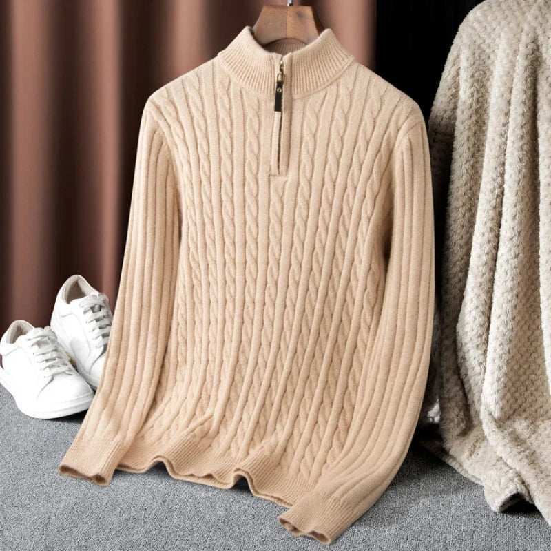 Livio Agresti Premium Half-Zip Alpaca Sweater