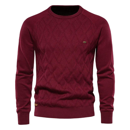 Dario Pini Men’s Argyle Knit O-Neck Sweater