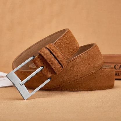Men's Brown Suede Leather Belt