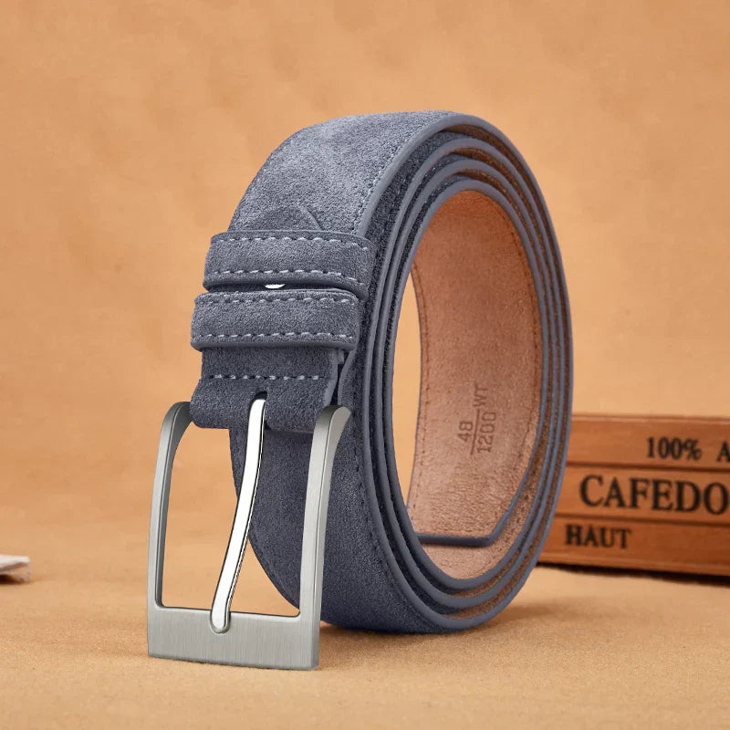 Men's Brown Suede Leather Belt