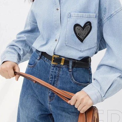 Women's Genuine Leather Belt Square Buckle Belt