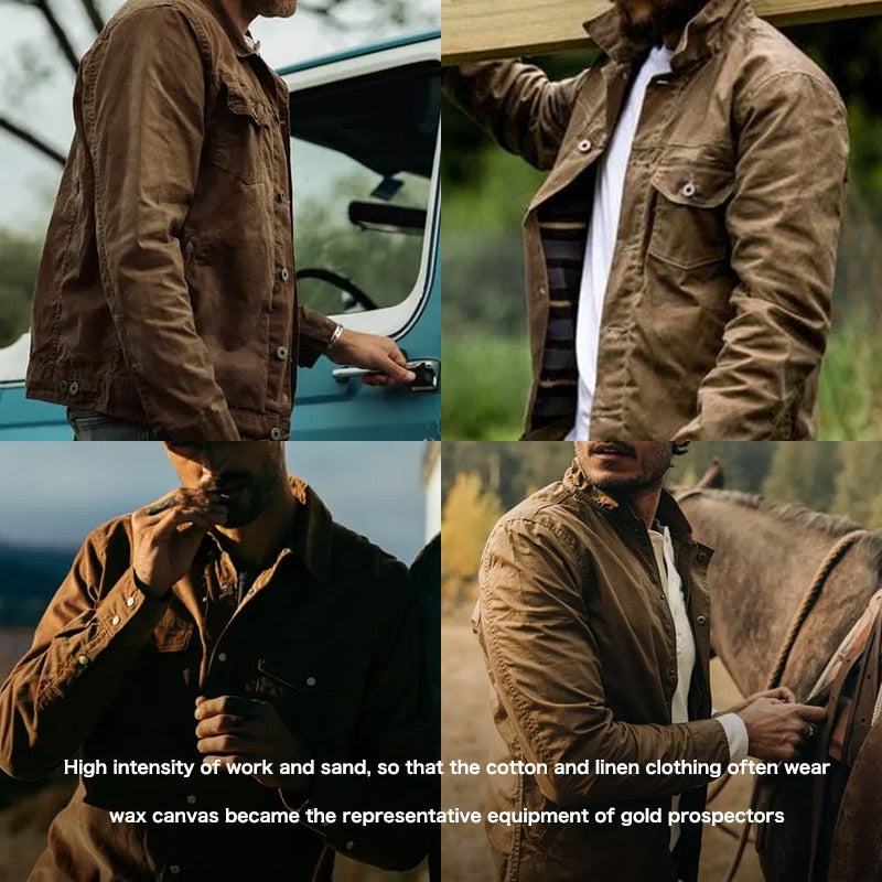 Vinthentic Retro Men's Tin Cloth Jacket