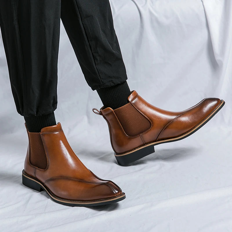Calvin Leather Chelsea Boots