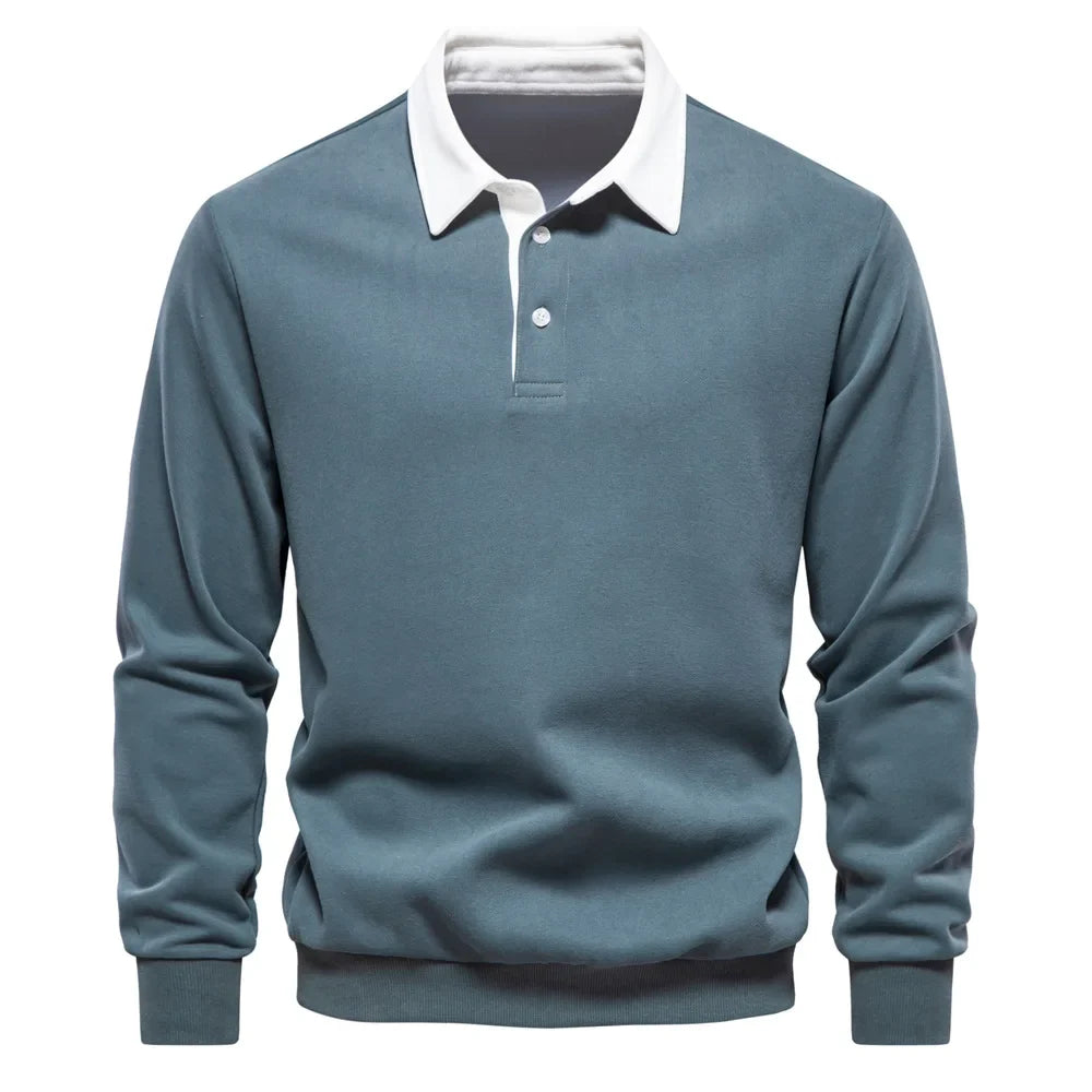 Matteo Sala Men Polo Collar Sweater Long Sleeve