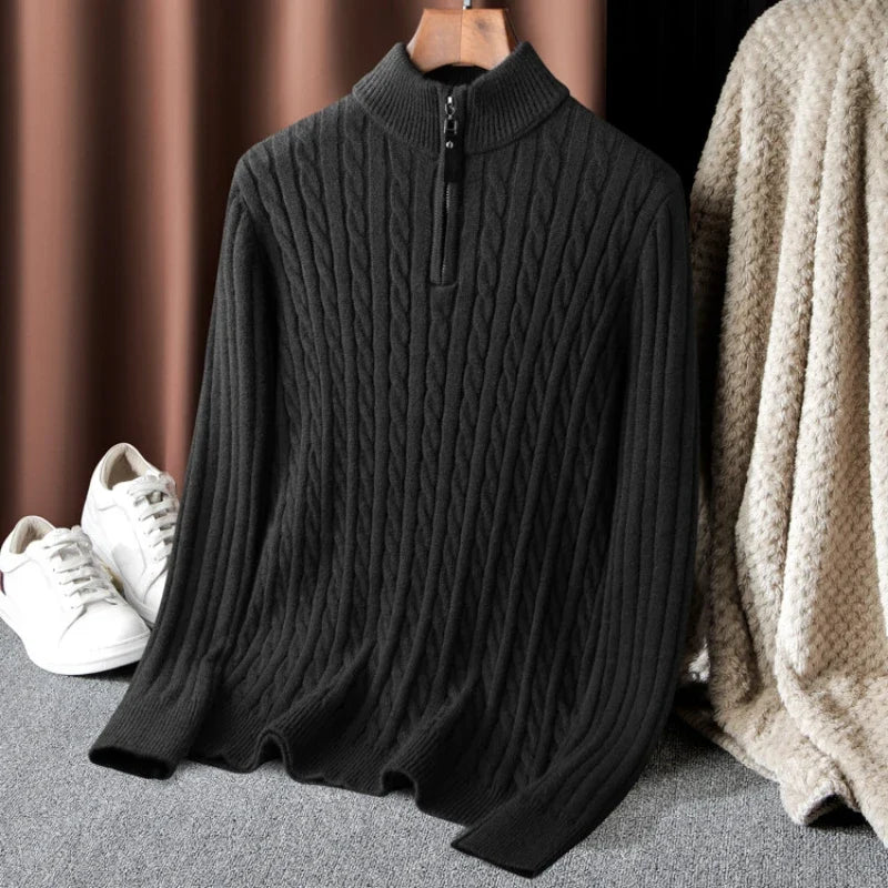 Livio Agresti Premium Half-Zip Alpaca Sweater