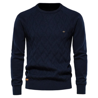 Dario Pini Men’s Argyle Knit O-Neck Sweater