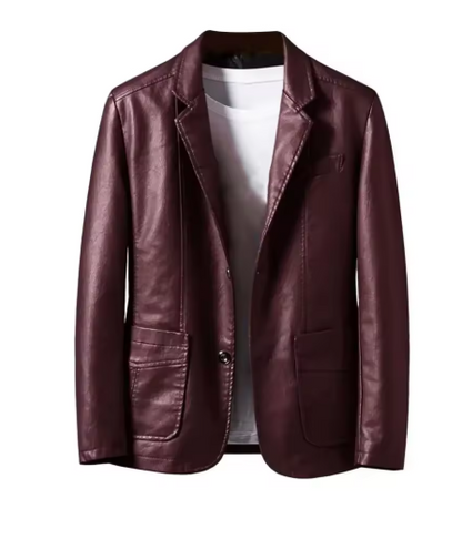 Stylish Lapel Faux Leather Jacket