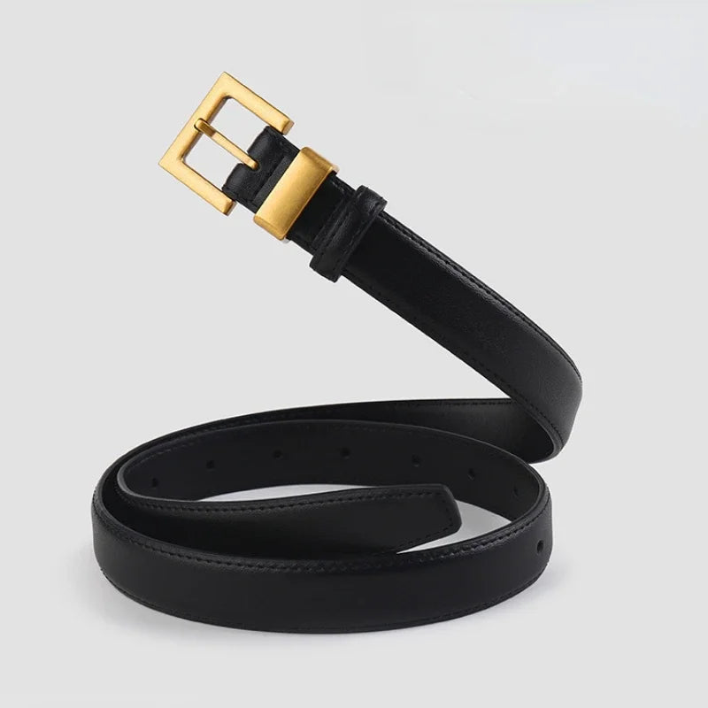 Women's Genuine Leather Belt Square Buckle Belt