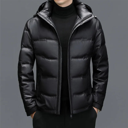 Belmont Genuine Leather Duck Down Jacket