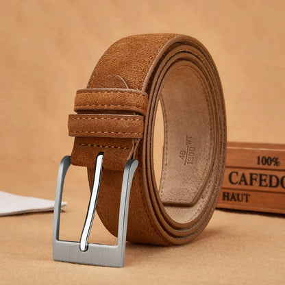 Men's Brown Suede Leather Belt
