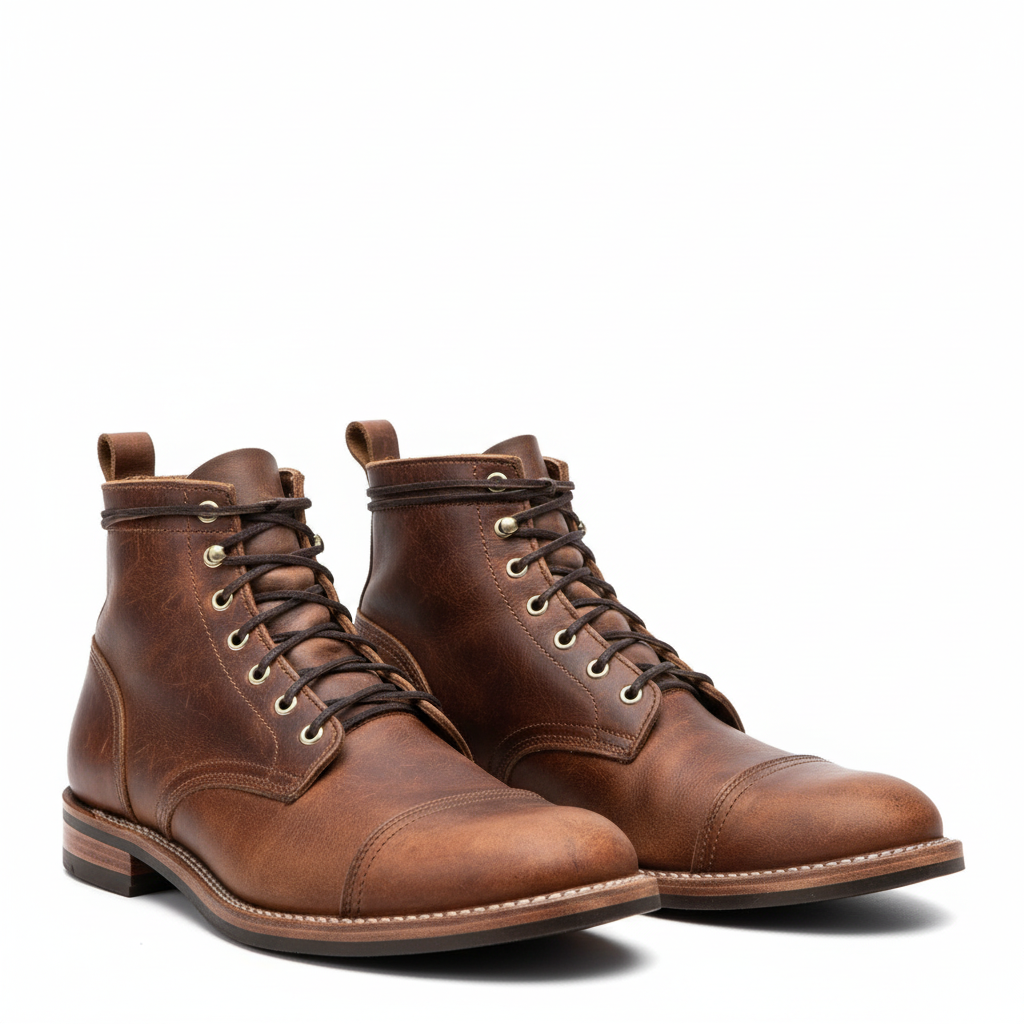 Davidson  | Vintage Leather Lace-Up Boots For Men