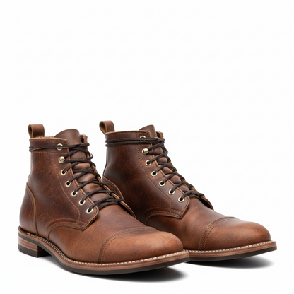 Davidson  | Vintage Leather Lace-Up Boots For Men