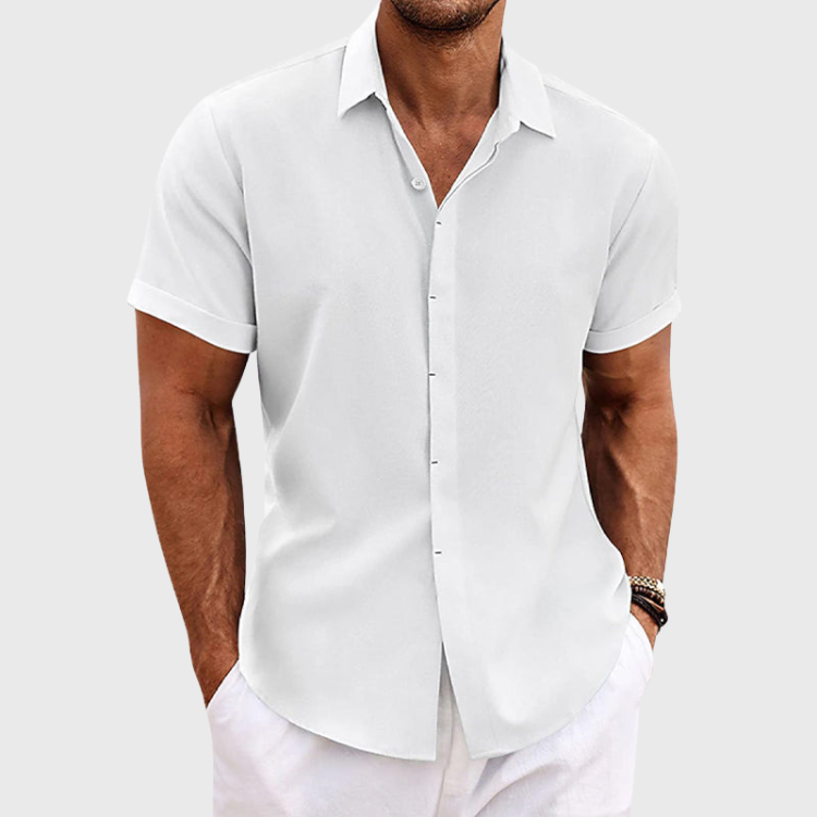 Jason | Short-sleeved shirt made of cotton and linen