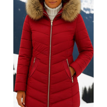 Aurora | Winter Puffer Jacket with Hood and Shaped Waist
