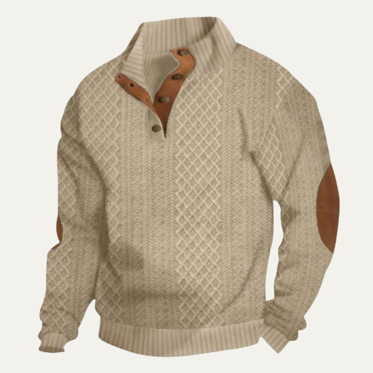 Cable-Knit Button-Front Cardigan