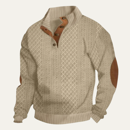 Cable-Knit Button-Front Cardigan