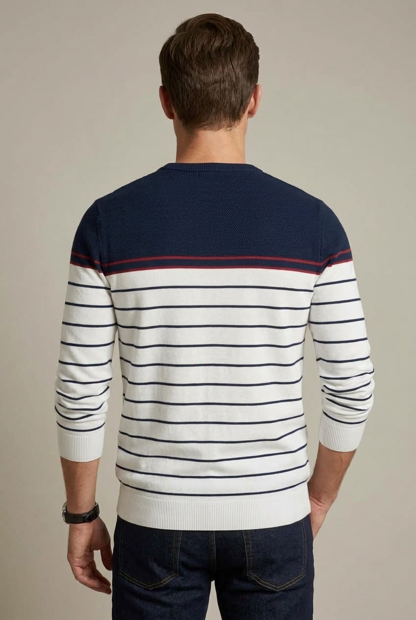 Men's Striped Crew Neck Sweater