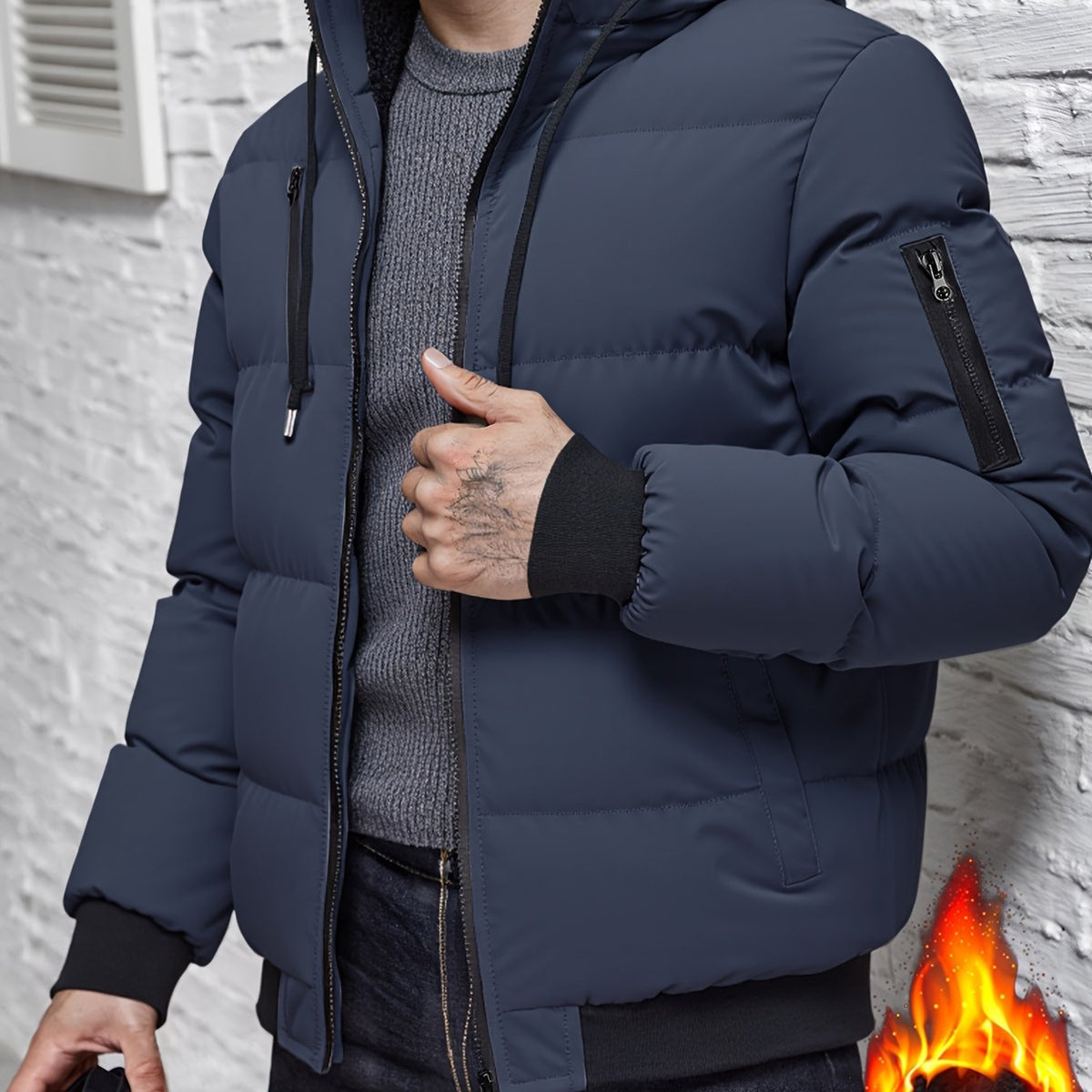 Lukas | Winter Hooded Puffer Jacket with Soft Padding