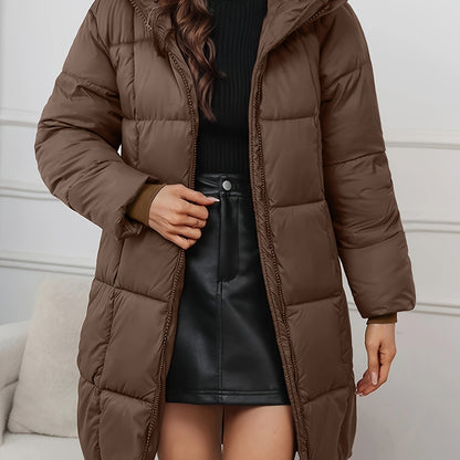 Sophia | Long Puffer Jacket with Adjustable Hood and Thermal Insulation