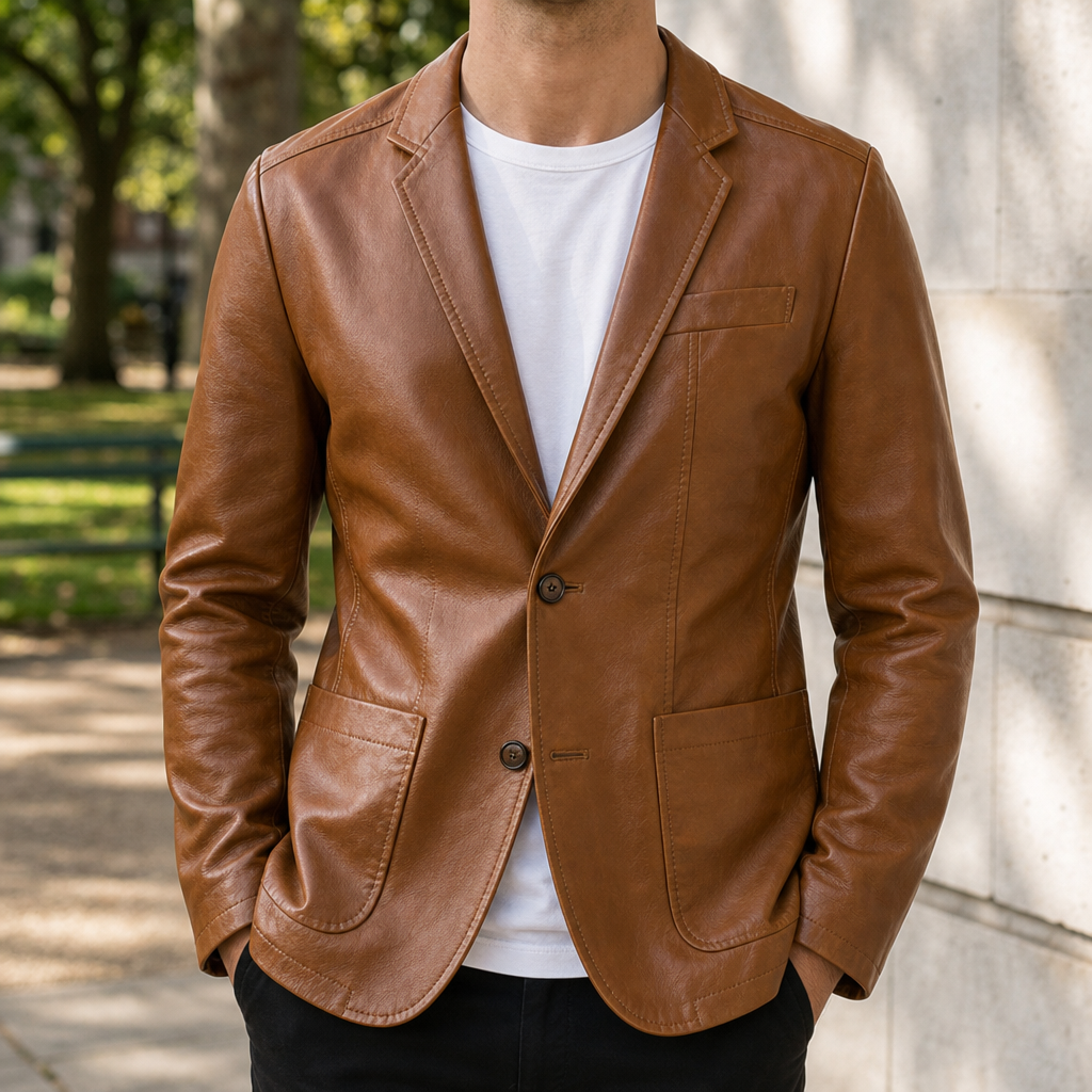 Cavtat Leather Blazer Jacket