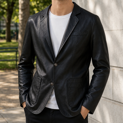 Cavtat Leather Blazer Jacket
