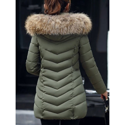 Aurora | Winter Puffer Jacket with Hood and Shaped Waist