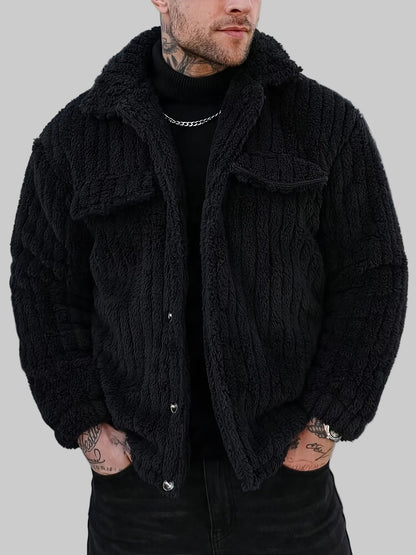 Conrad - Men's Quilted Lapel Jacket with Faux-Fur Collar