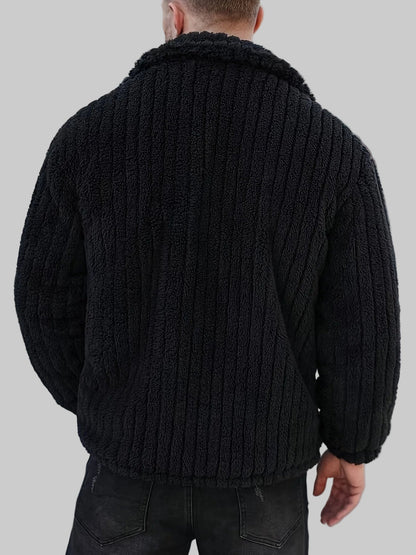 Conrad - Men's Quilted Lapel Jacket with Faux-Fur Collar