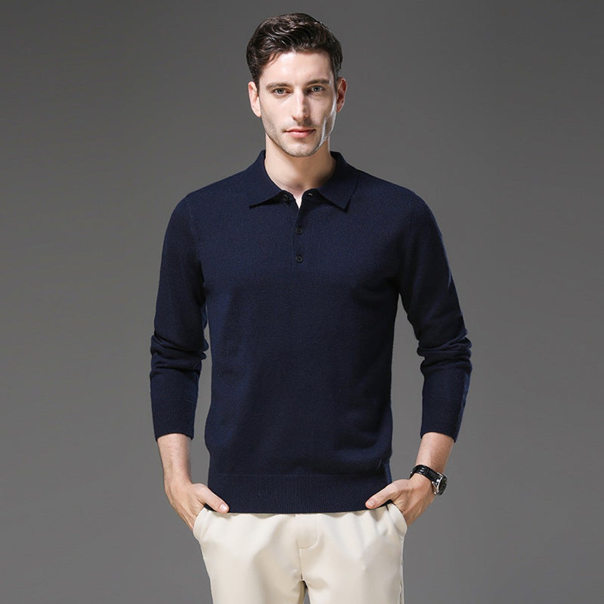 Daniel | Premium Cashmere Polo Knit Sweater