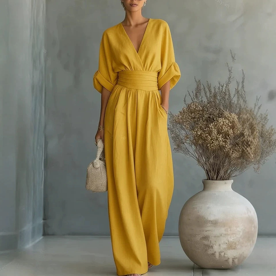 Sophia | Wide-Leg Linen Jumpsuit For Women