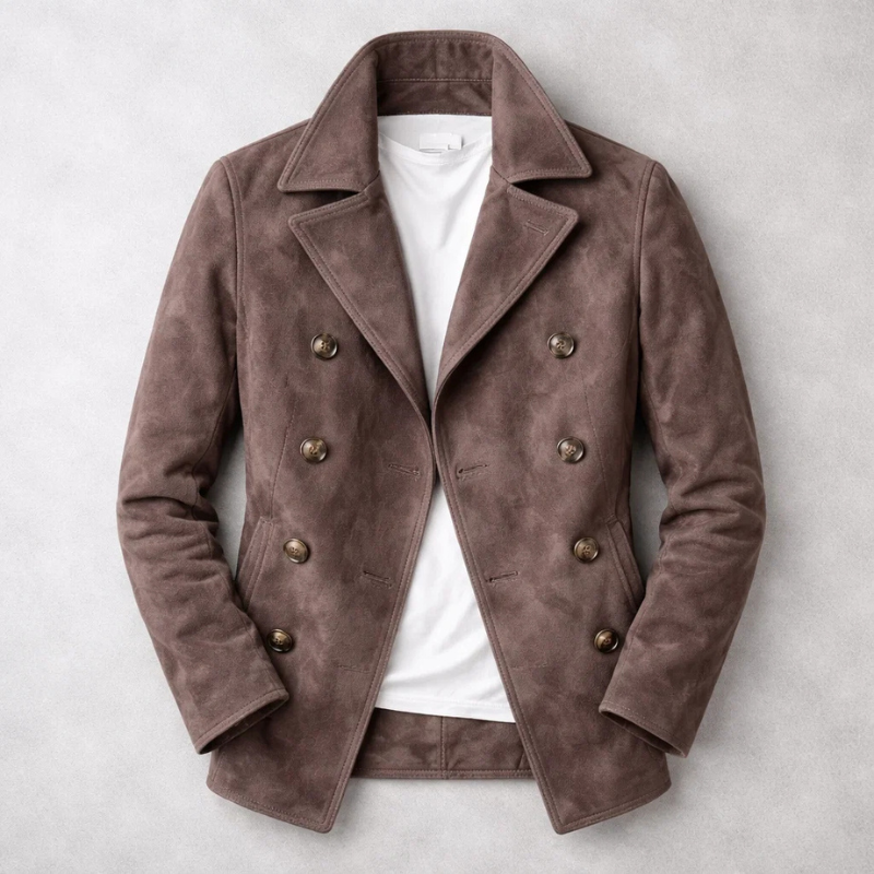 Richard | Stylish & Premium Suede Double-Breasted Coat
