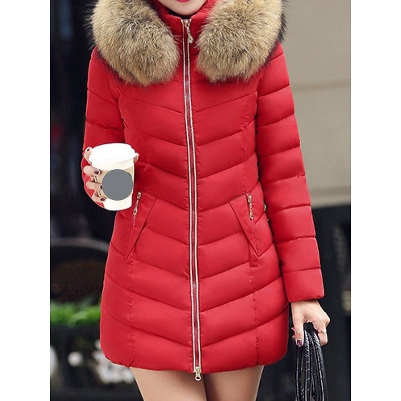 Aurora | Winter Puffer Jacket with Hood and Shaped Waist