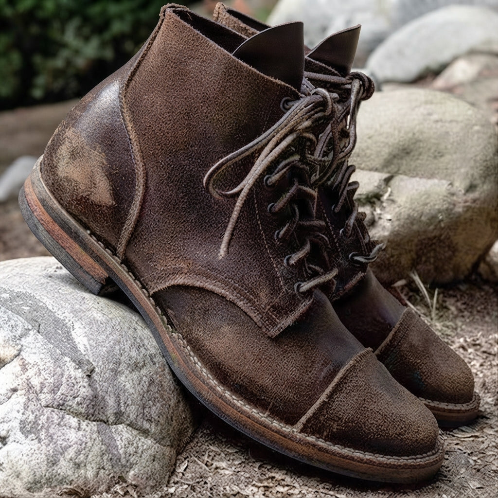 Davidson  | Vintage Leather Lace-Up Boots For Men