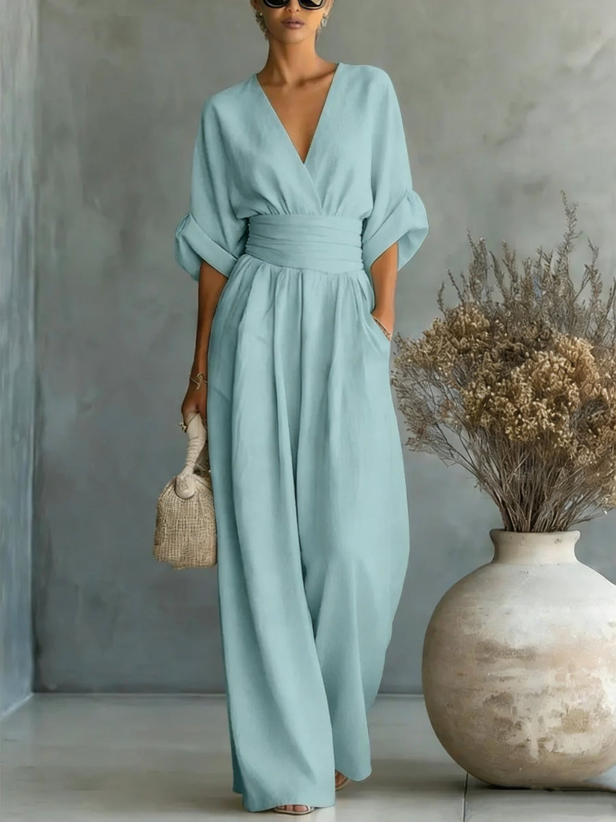 Sophia | Wide-Leg Linen Jumpsuit For Women