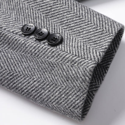 Savile Herringbone Wool Coat