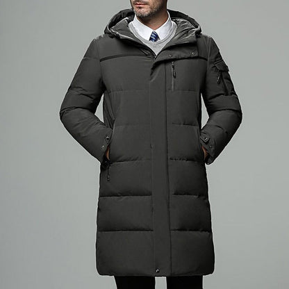 Ethan | Extra-Long Hooded Puffer Jacket with Wraparound Padding