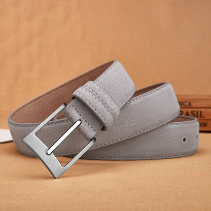 Men's Brown Suede Leather Belt