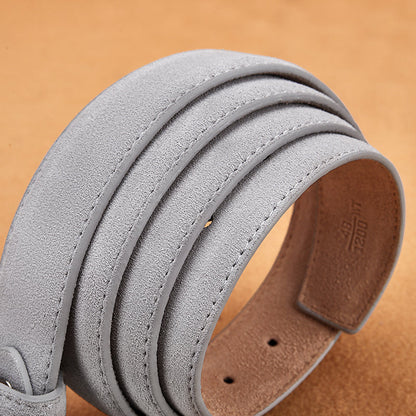 Men's Brown Suede Leather Belt