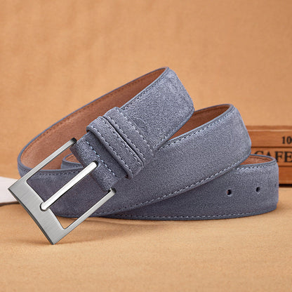 Men's Brown Suede Leather Belt