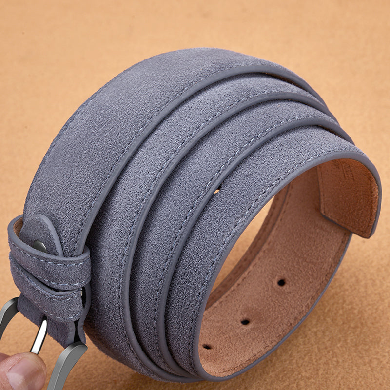 Men's Brown Suede Leather Belt
