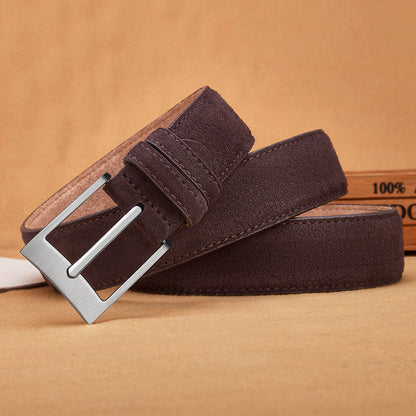 Men's Brown Suede Leather Belt