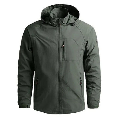 Men's Hooded Outdoor Jacket With Zip Pockets