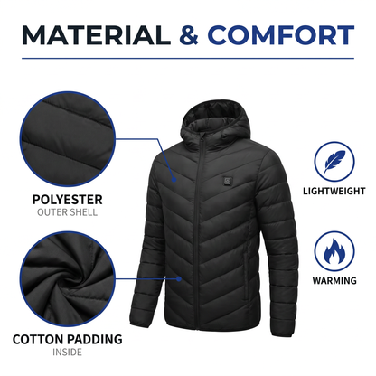 Heated Jacket Waterproof & USB Powered for Men & Women - 9 Heat Zones