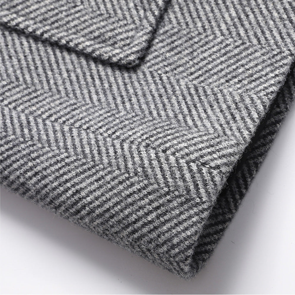 Savile Herringbone Wool Coat