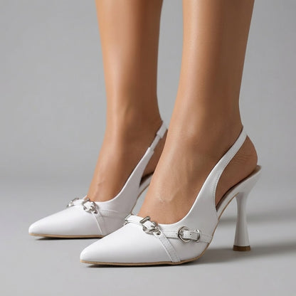 Scarlet Slingback Heels