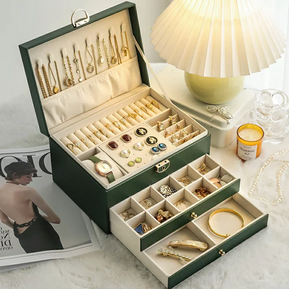 Jewelry Box with Drawers — 2-Tier Organizer